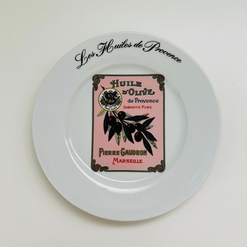 KISS THAT FROG Huiles de Provence Pierre Gaudron Oil Label Salad Dessert Plate